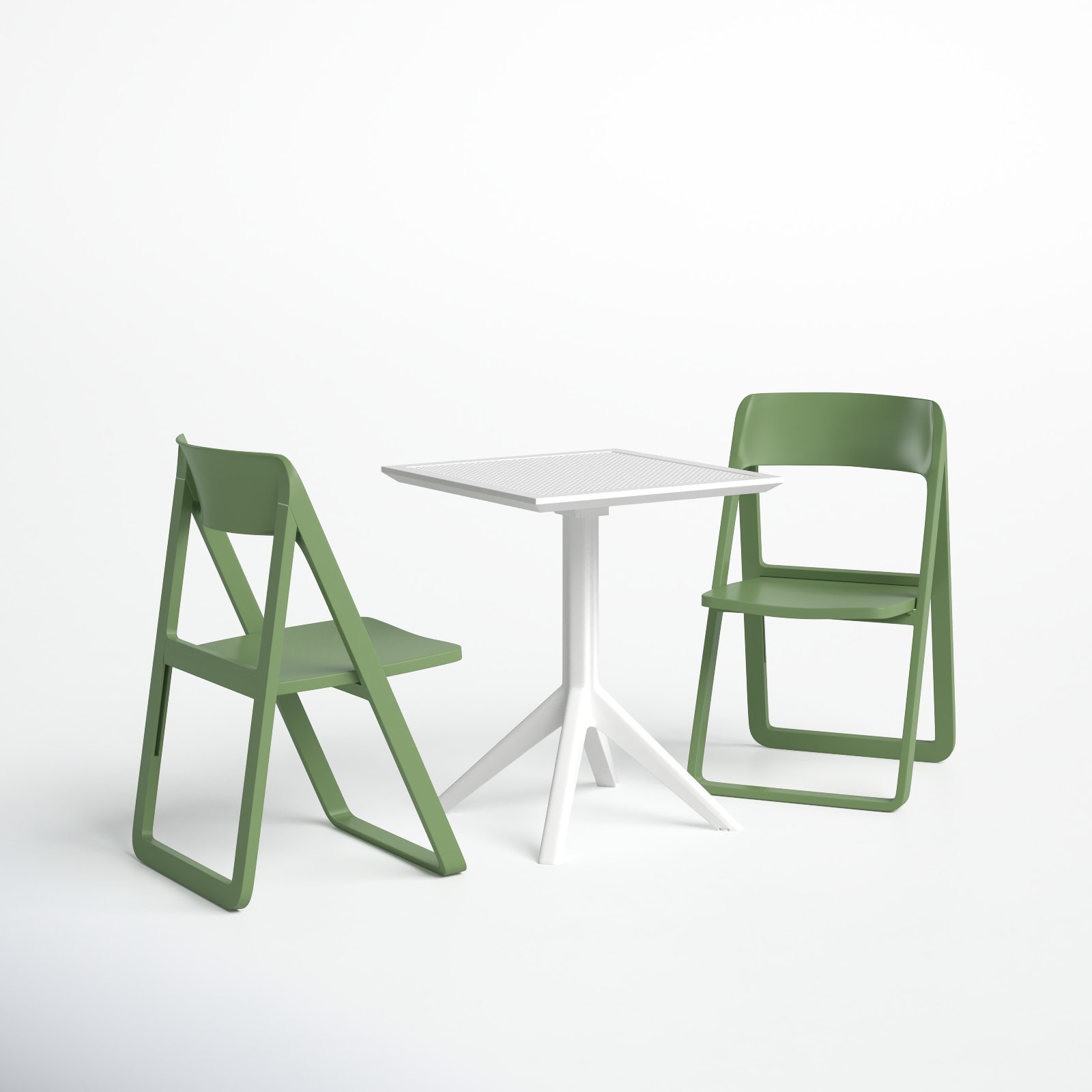 Farrah 24" Patio Bistro Set, White/Olive Green