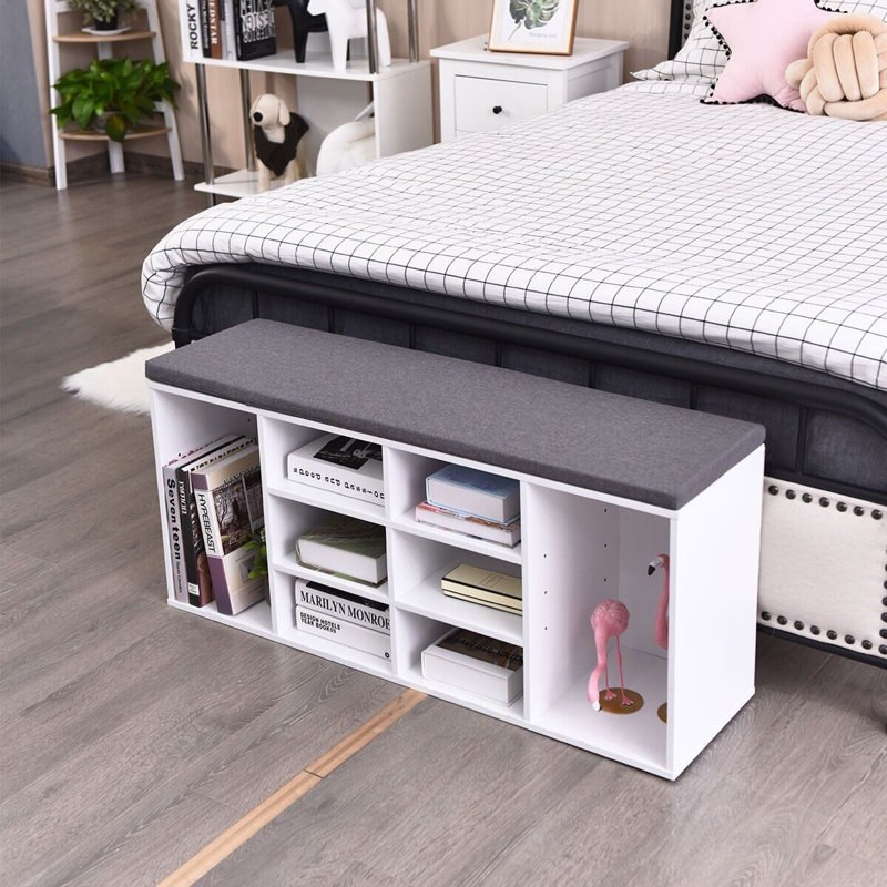 10 Pair Shoe Storage Bench, White
