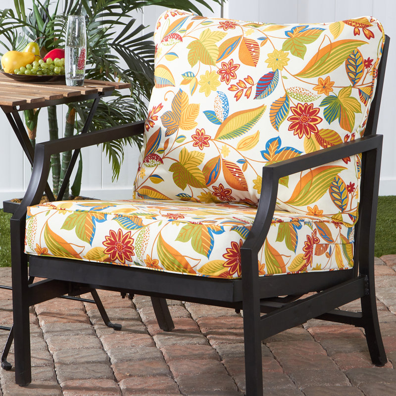 Coussin de siège pour chaise d'extérieur Lester, Esprit floral