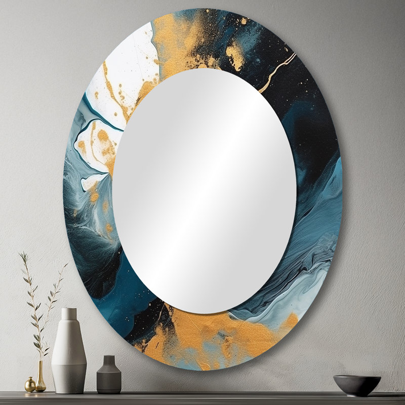 Mylor - Miroir abstrait en métal, 43" x 33"