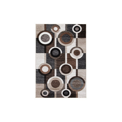 Tapis brun / crème tissé Dana