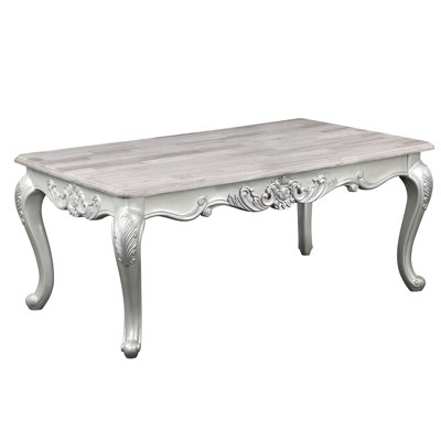 Élégante table basse en bois argenté - Rehausse l'ambiance de votre salon