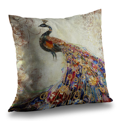 Majestic Peacock - Animals Living Room Poly Twill Throw Decor