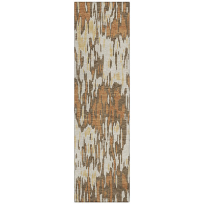 Ken Orange Washable Indoor-Outdoor Rug - 