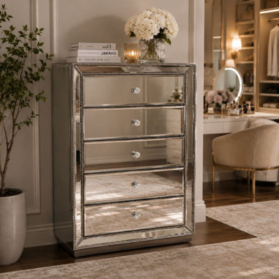 Celeste 5-drawer Mirrored Chest