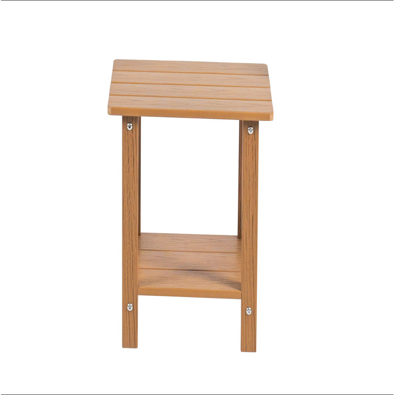 Wood-Grain Imitation Wood Side Table, Simple Yet With A Touch Of Texture. A Small Tabletop For Outdoor Picnics., Teak