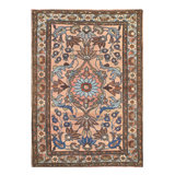Meadlo Cotton Oriental Area Rug in Peach