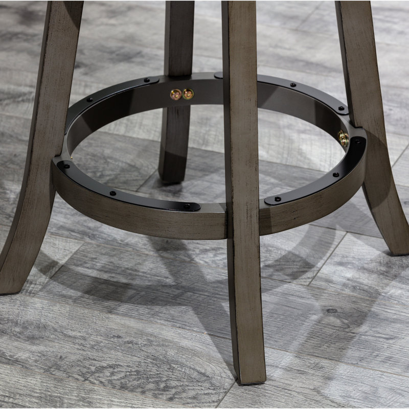 Tabouret de bar de 30 po de hauteur avec siège en tissu gris anthracite vieilli - siège pivotant tendance gris, Gris