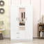 Armoire avec 3 portes, tiroirs de rangement et tablettes-803081370