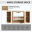 Meuble-lavabo autoportant de 60 pouces avec lavabo en céramique blanche et 2 petites armoires de rangement-1229994089-1229994095