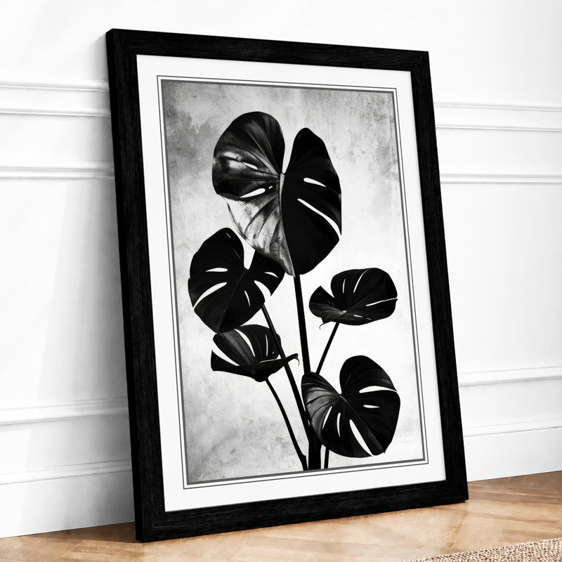 Divided Leaves Botanical - Print, Black, A3 - 42.0 x 29.7 cm