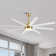 Jamii-Leigh 65/72/84 inch Large Indoor/Covered Outdoor Modern Ceiling Fan with Led Lights and Remote, 6-Speed, Reversible Quiet DC Motor, Timer, 8-ABS-Blade