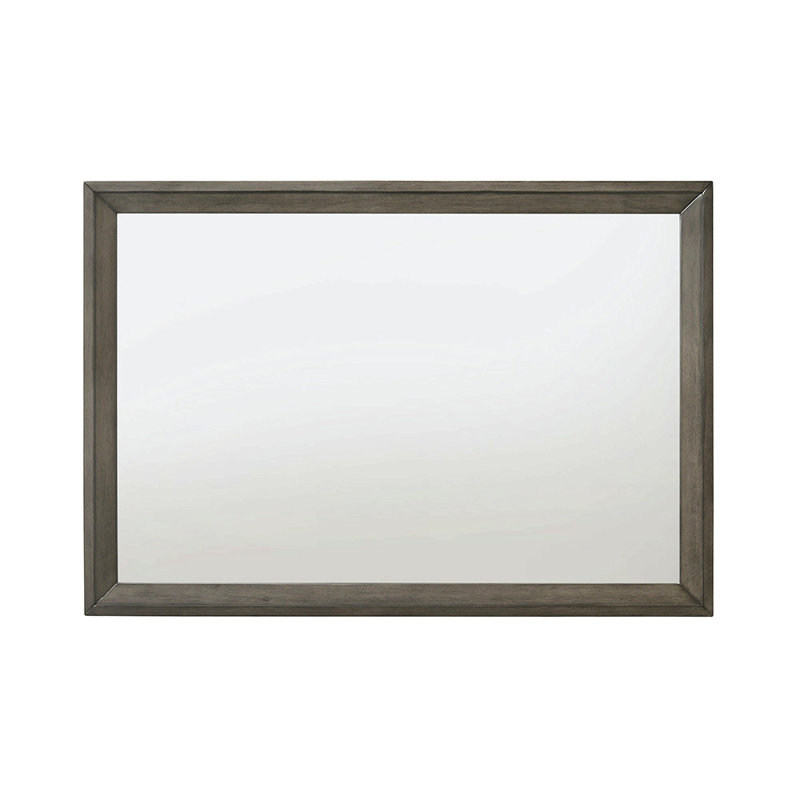 Miroir avec cadre en chêne gris, Gris, 32 po x 46 po