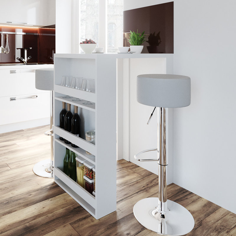 Katja 80cm Bar Set, White