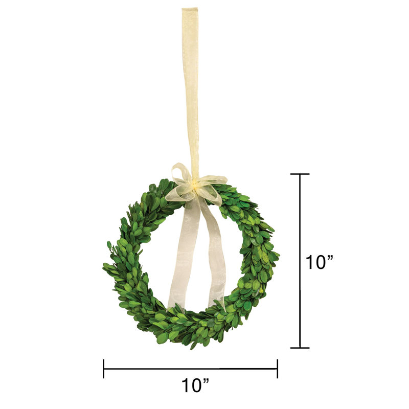 Preserved Boxwood Real Greenery 10'' Wreath