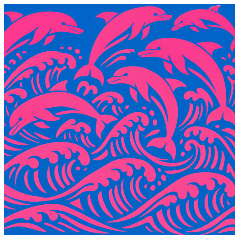 Rideaux de douche Dolphins Waves, 70in W x 93in H