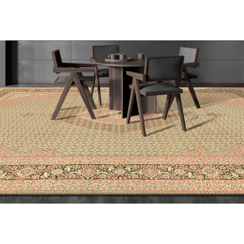 Tapis rectangulaire en laine noué à la main