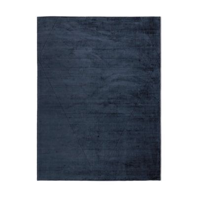 Tapis sculpté à la main Sadzi - bleu marine 5 pi x 8 pi Sadzi