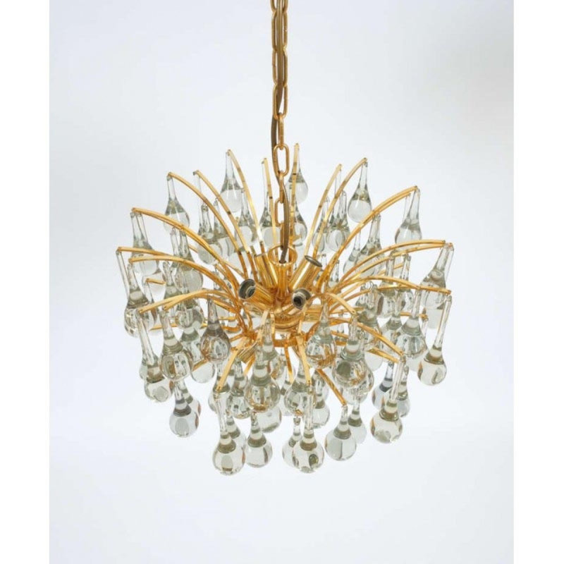 Lustre en forme de goutte à goutte Katanoia, Bronze, H 8 po x l 14 po x P 14 po, Givré