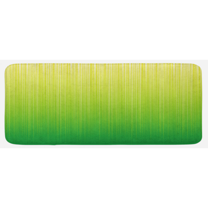 Tapis de cuisine vert pâle à rayures