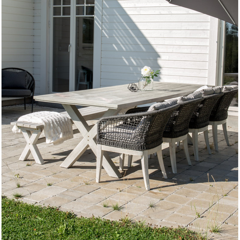 Dhairya Solid Wood Acacia Outdoor Bench
