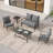 Nickita Outdoor Metal 4-Person Patio Set With Two Tables And Cushions-212819895