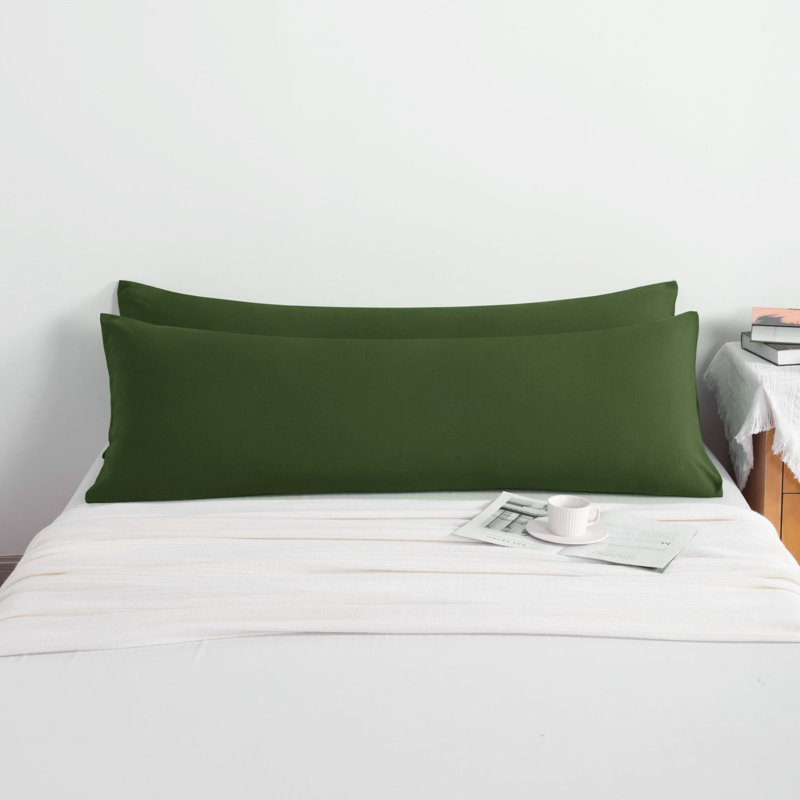 Taie d'oreiller corporelle en microfibre hypoallergénique 2 pièces, Vert olive