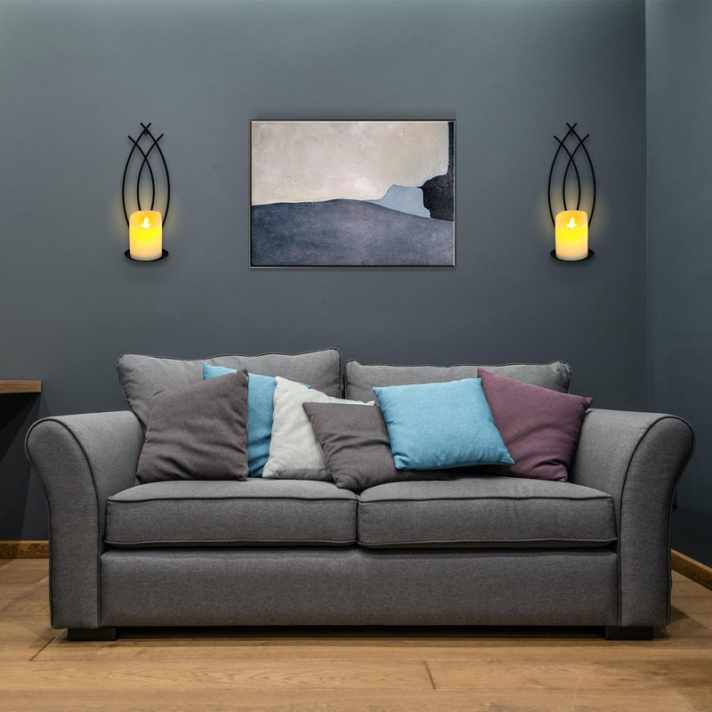 Wall Candle Sconces Holder Set Of 2, Flame-Like Wall Decor Sconces Decorative Wall Sconces For Candles, Wall Mounted Candle Holder For Living Room Bedroom Dining Room Wall Decorations