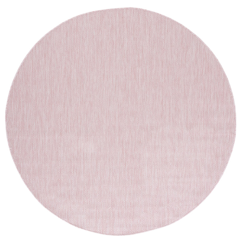 Ofrath Performance Solid Color Indoor/Outdoor Area Rug, Round 6'7"