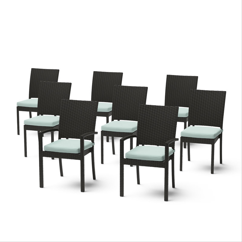 Chaises de patio Fionnula Sunbrella, Bleu, Brun