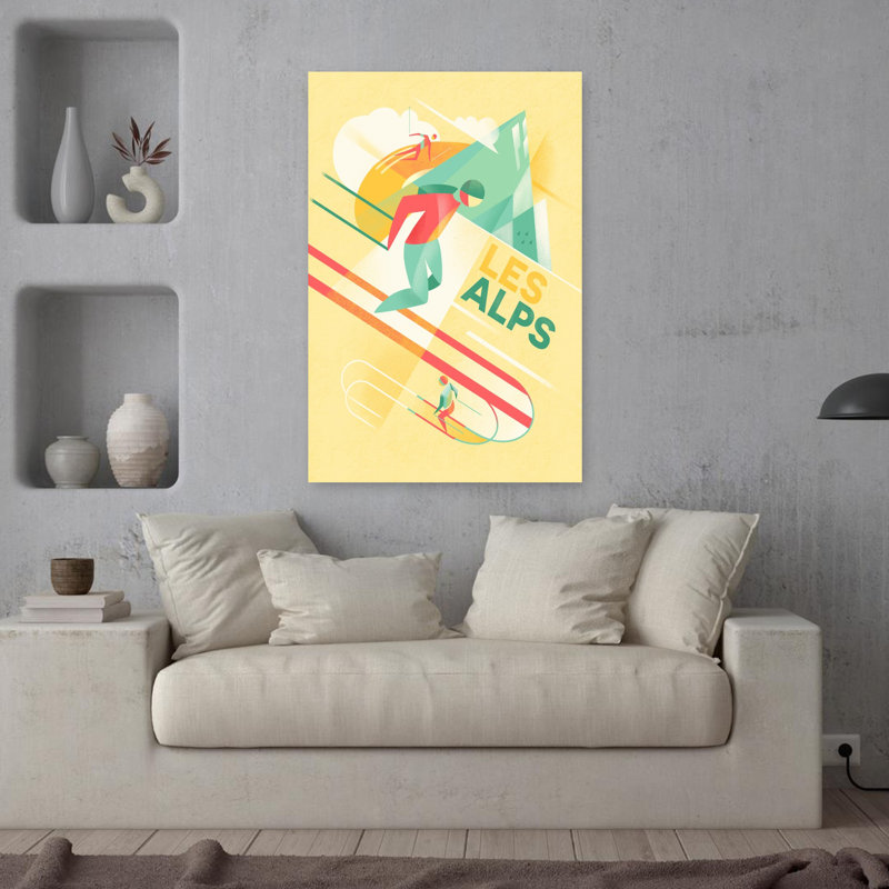 Art contemporain rétro surréel, H 36 po x l 24 po