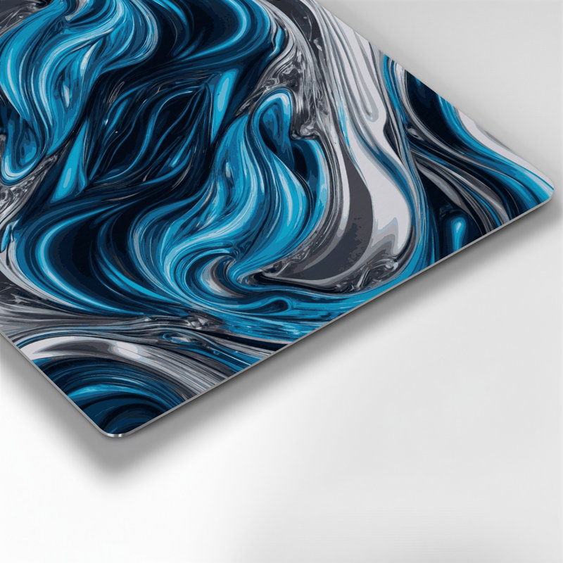 Abstrait fluide, art mural gris en métal 61, H 12 po x l 12 po
