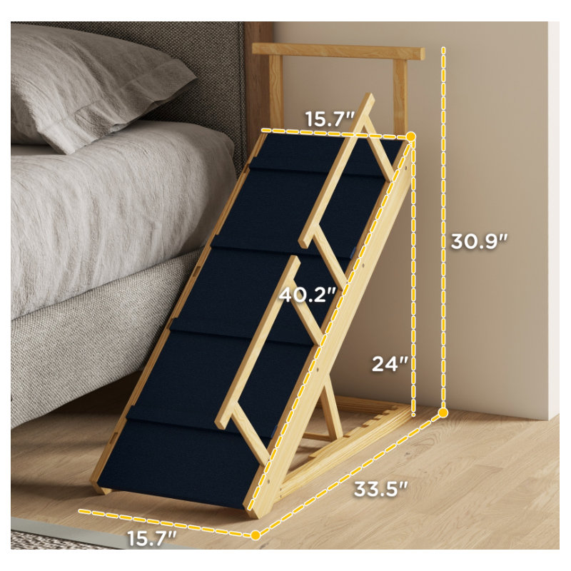 Adjustable Height Foldable Pet Steps/Dog Stairs For Small And Large Dogs
