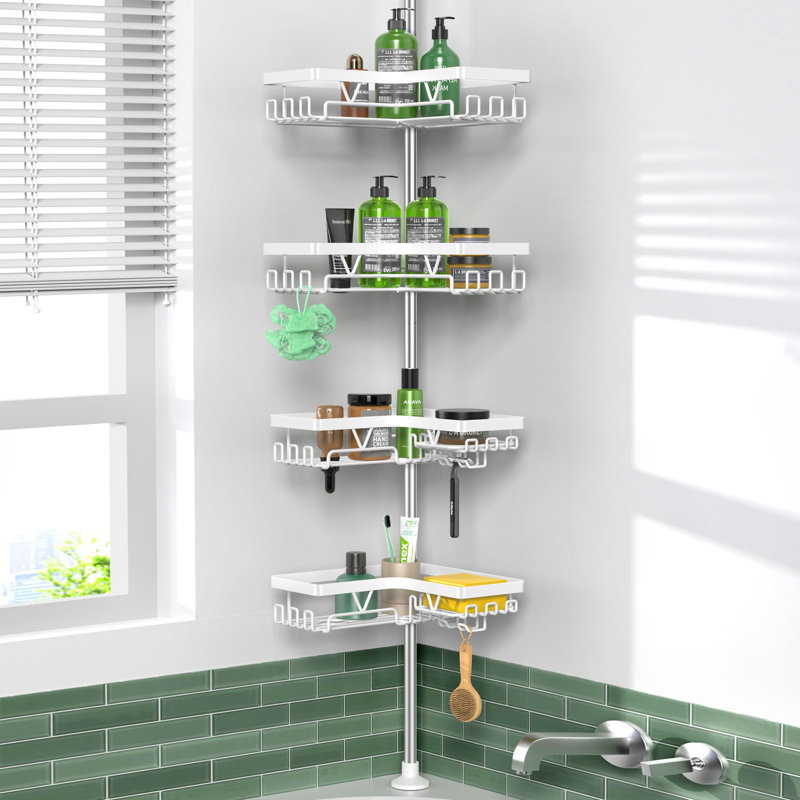 Stainless Steel Shower Caddy, White