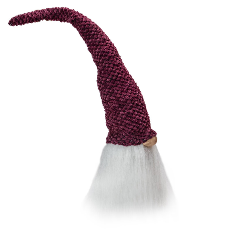 Décoration de Noël 15 "prune mauve et tête de gnome blanche