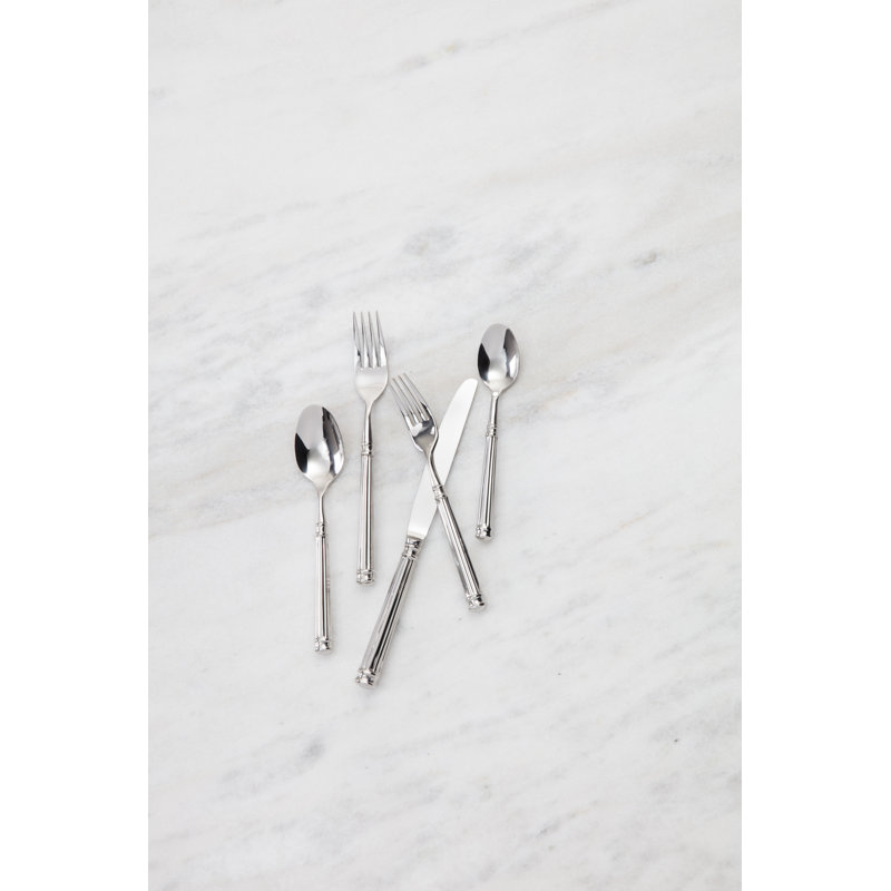 Nyssa 20 Piece 18/10 Stainless Steel Flatware Set, Service for 4