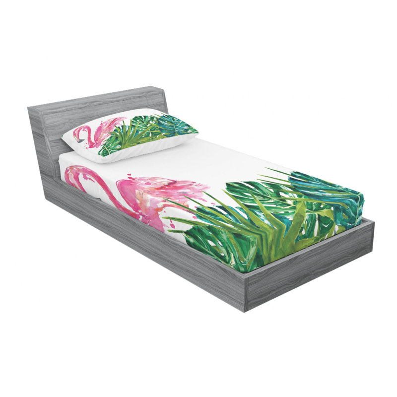 Ensemble de draps Exotic Nature, Ensemble de draps pour lit simple avec drap-housse