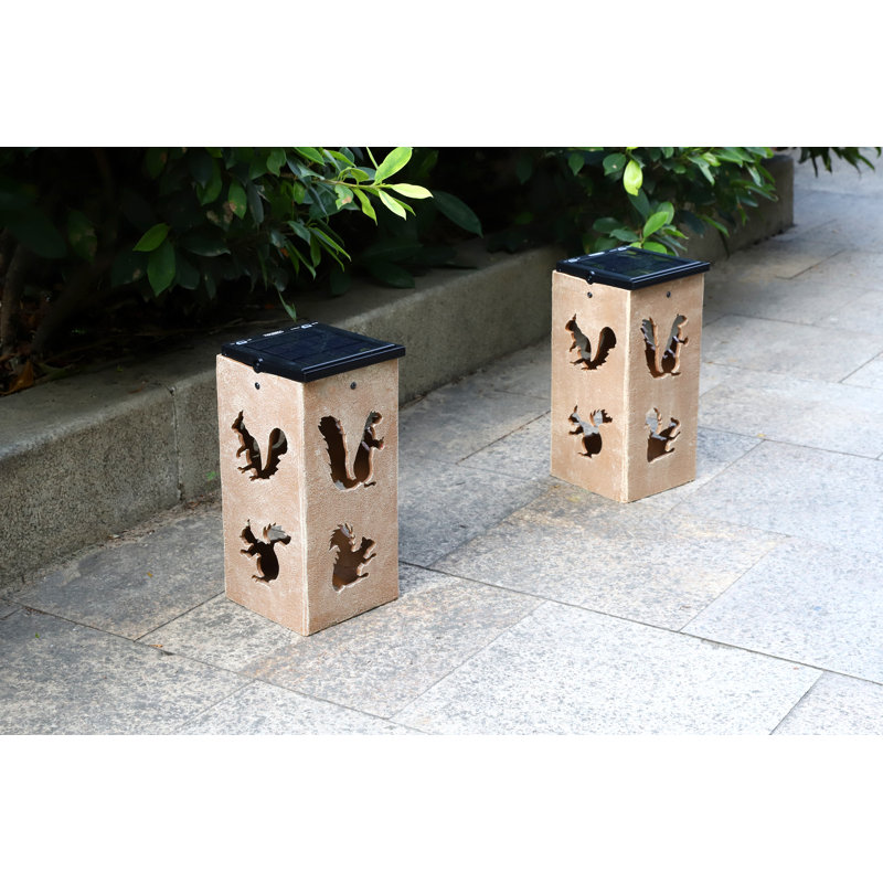 Solar Themed Silhouette Indoor/Outdoor Garden Décor Lantern, Squirrel