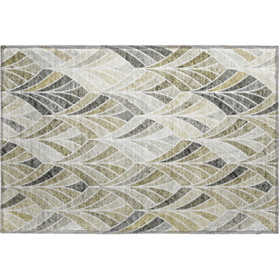 Tapis taupe Prisco lavable à la machine de qualité supérieure