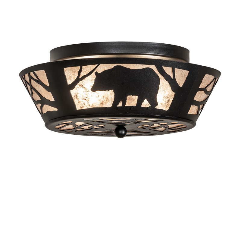 16" Wide Bear On The Loose Flushmount