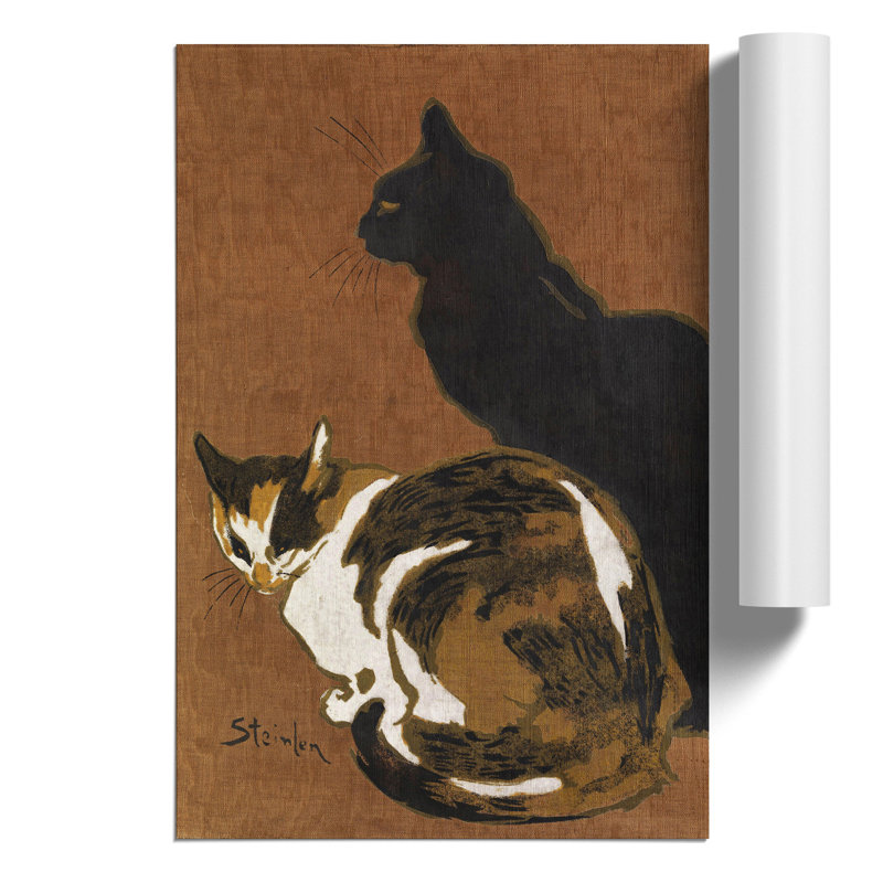 Two Cats by Theophile Steinlen - Frameless Print, 42cm H x 30cm W x 0.1cm D