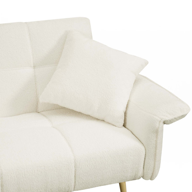 Futon-lit 70,1 po, canapé-lit double convertible, Beige