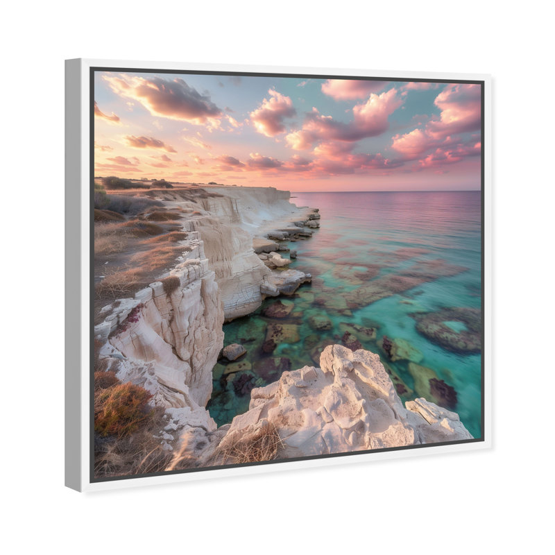 Coastal Edge IV Print by Oliver Gal, 13" H x 13" W, White Floater Frame