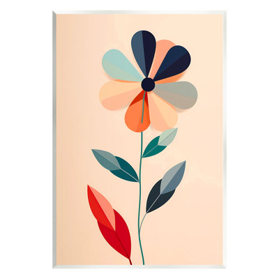 «Geometric Daisy Flower», art mural sur bois par Walker Noble