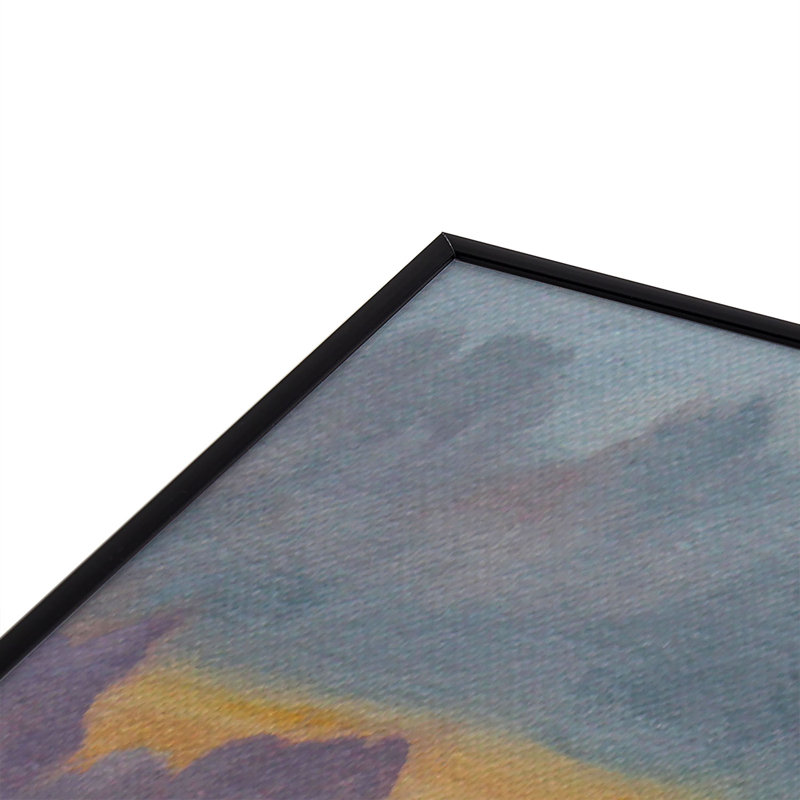 «Morning has Broken» - Peinture encadrée sur verre, H 20 po x l 20 po x P 1 po, Noir