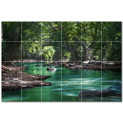 Murale décorative en céramique 4,25 po x 4,25 po