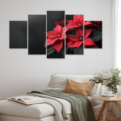 Glaude - Poinsettias Wall Art Set