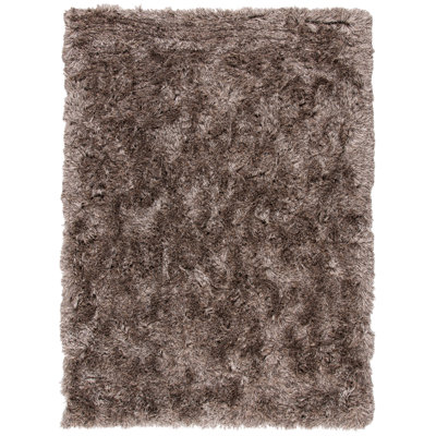 Tapis performance à poil long touffeté à la main de couleur unie Cimah