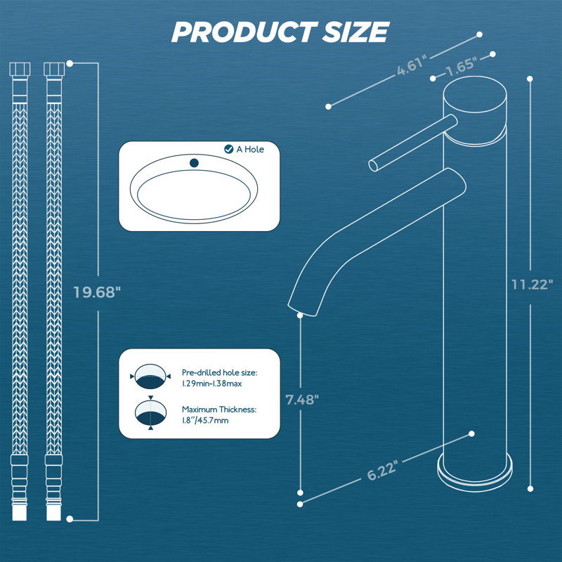 Vessel Bathroom Faucet With Drain Assembly, Chrome