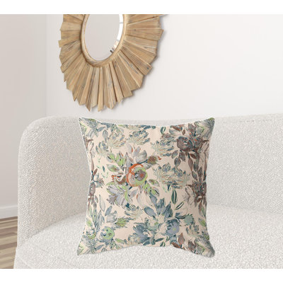 26" X 26" Broadcloth Floral Throw Pillow